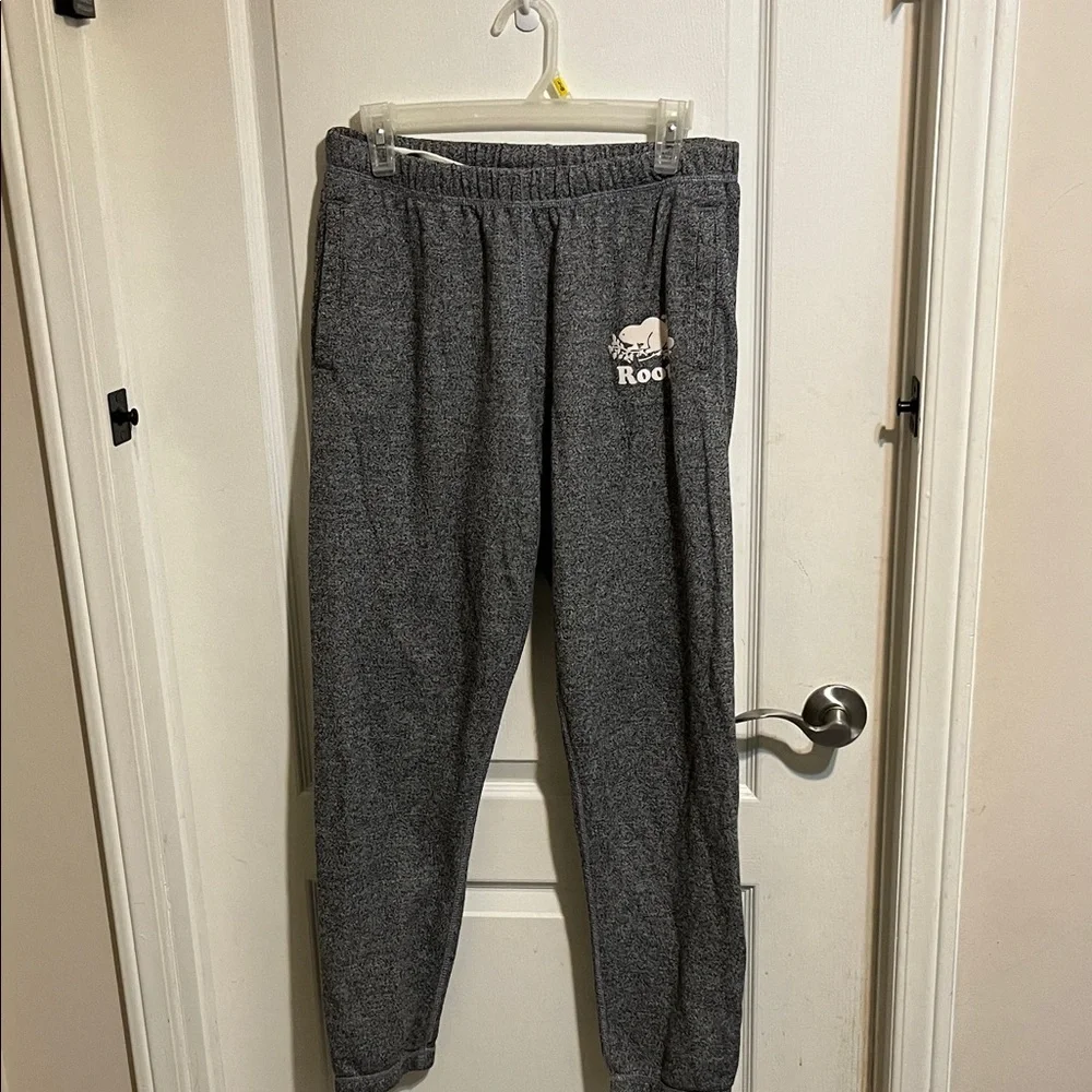 Roots women Charcoal Heather Sweatpants with Logo - Picture 2 of 5